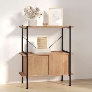 Perry Wooden 3-Tier Shelving Unit In Light Brown