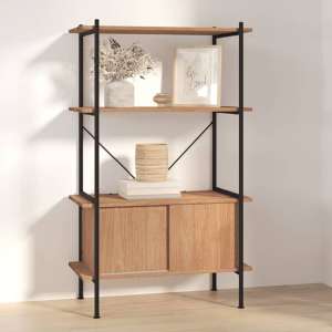 Perry Wooden 4-Tier Shelving Unit In Light Brown