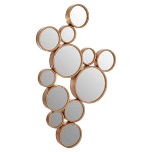 Persacone Large Multi Bubble Design Wall Mirror In Gold Frame