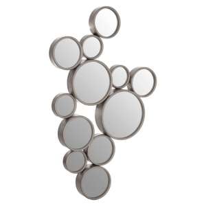 Persacone Small Multi Bubble Design Wall Mirror In Silver Frame