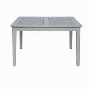Pluckley Stone Inset Top Dining Table In Grey
