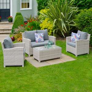 Pevant Outdoor Lounge Set In Fossil Grey