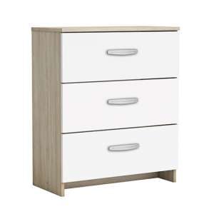 Phad Wooden Chest Of Drawers In Shannon Oak And Pearl White