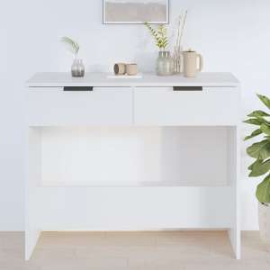 Phila Wooden Console Table With 2 Drawers In White