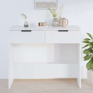 Phila High Gloss Console Table With 2 Drawers In White
