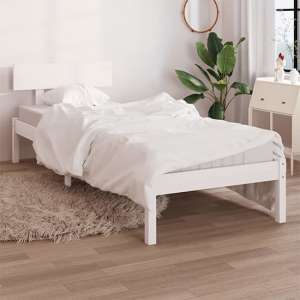 Phyre Solid Pinewood Small Single Bed In White