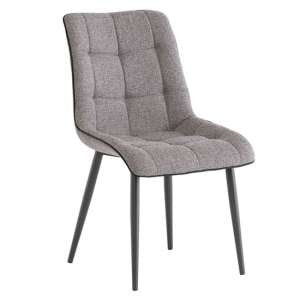 Picasso Fabric Upholstered Dining Chair In Grey