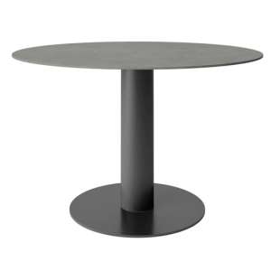 Pilibhit Round Ceramic Dining Table In Matt Grey