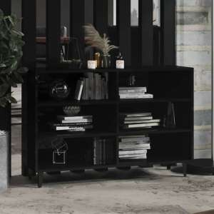 Pilvi High Gloss Bookcase With 6 Shelves In Black