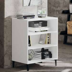 Pilvi Wooden Bookcase With 3 Shelves In White