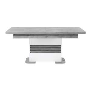 Pinellas Extending Dining Table In Grey Oak And White Lacquered