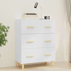 Pirro High Gloss Chest Of 3 Drawers In White