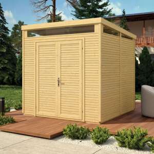 Pitlessie Wooden 8x8 Security Shed In Unpainted Natural