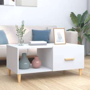 Plano Wooden Coffee Table With 1 Flap In White