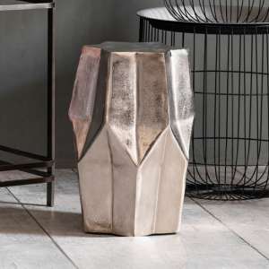 Platon Contemporary Metal Side Table In Silver