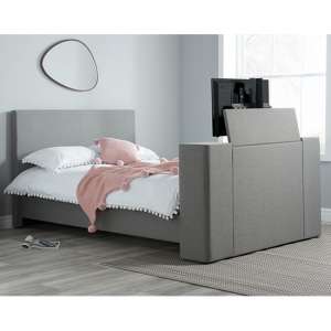 Plaza Fabric Double TV Bed In Grey
