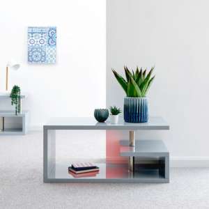 Powick Coffee Table In Grey High Gloss With LED Lighting