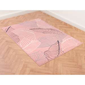 Poly Autumn 120x160cm Modern Pattern Rug In Flamingo