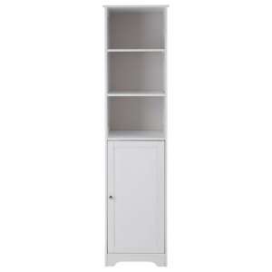 Matar 3 Shelves Single Door Cabinet In White    