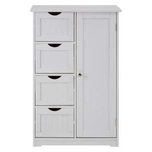 Matar 4 Drawers Single Door Cabinet In White    