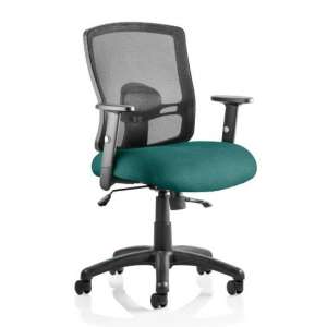 Portland II Black Back Office Chair With Maringa Teal Seat