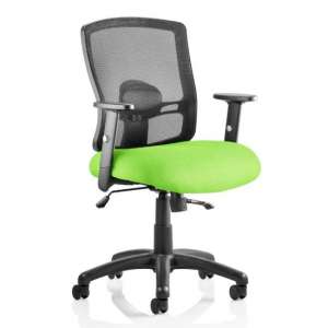 Portland II Black Back Office Chair With Myrrh Green Seat