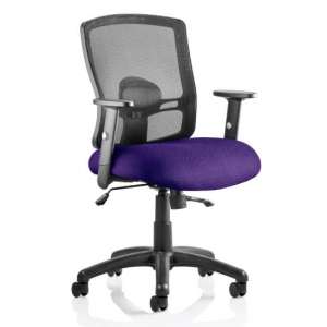 Portland II Black Back Office Chair With Tansy Purple Seat