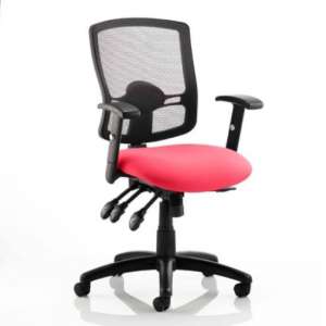 Portland III Black Back Office Chair With Bergamot Cherry Seat