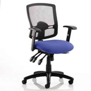 Portland III Black Back Office Chair With Stevia Blue Seat