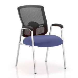 Portland Straight Leg Visitor Chair With Stevia Blue Seat