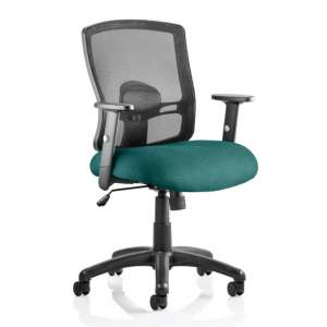 Portland Task Black Back Office Chair With Maringa Teal Seat