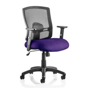 Portland Task Black Back Office Chair With Tansy Purple Seat