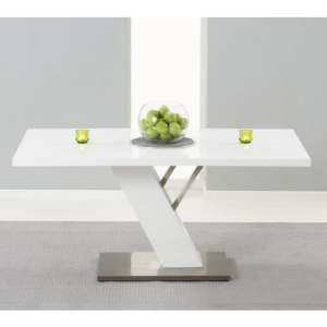 Portland Wooden Dining Table In White High Gloss