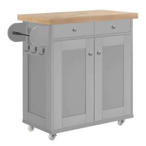 Portena Wooden Kitchen Storage Cabinet In Grey