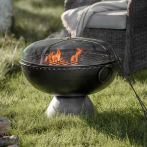 Portrush Traditional Style Metal Firepit In Black