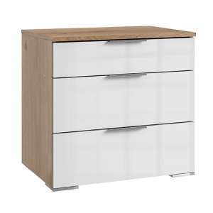 Posterior Chest Of Drawers In Planked Oak White With 3 Drawers