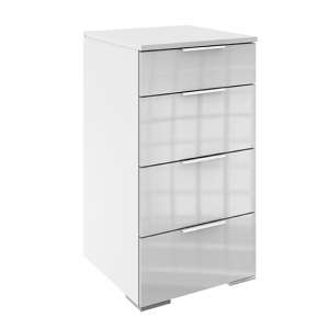 Posterior Chest Of Drawers In White High Gloss With 4 Drawers