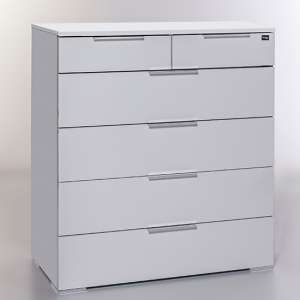 Posterior Chest Of Drawers In White High Gloss With 6 Drawers