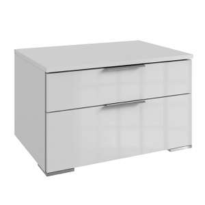 Posterior Wide Chest Of Drawers In White Gloss With 2 Drawers
