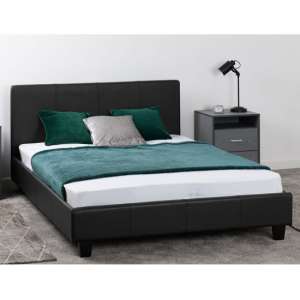 Prenon Faux Leather Double Bed In Black