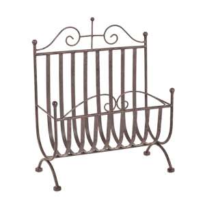 Prairie Metal Magazine Rack In Antique Brown