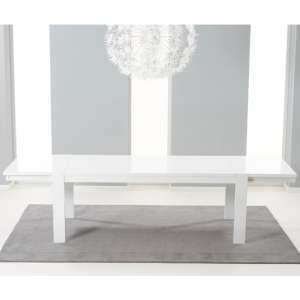 Prato Rectangular Extending High Gloss Dining Table In White