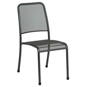 Prats Outdoor Metal Stacking Dining Chair In Grey