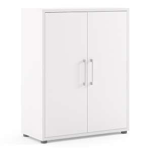 Prax 2 Doors 2 Shelves Office Storage Cabinet In White