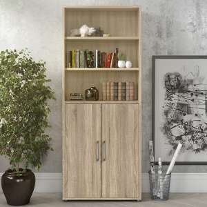 Prax 2 Doors 5 Shelves Office Storage Cabinet In Oak