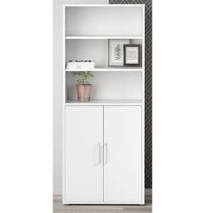 Prax 2 Doors 5 Shelves Office Storage Cabinet In White