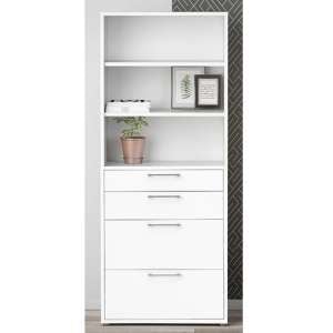 Prax 5 Shelves 2 Drawers Office Storage Cabinet In White
