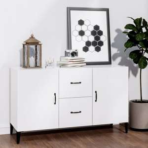 Precia High Gloss Sideboard With 2 Door 2 Drawer In White