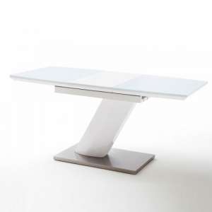 Preda Small Extendable Glass Dining Table In White High Gloss