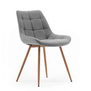 Primo Fabric Dining Chair In Grey With Sonoma Oak Legs